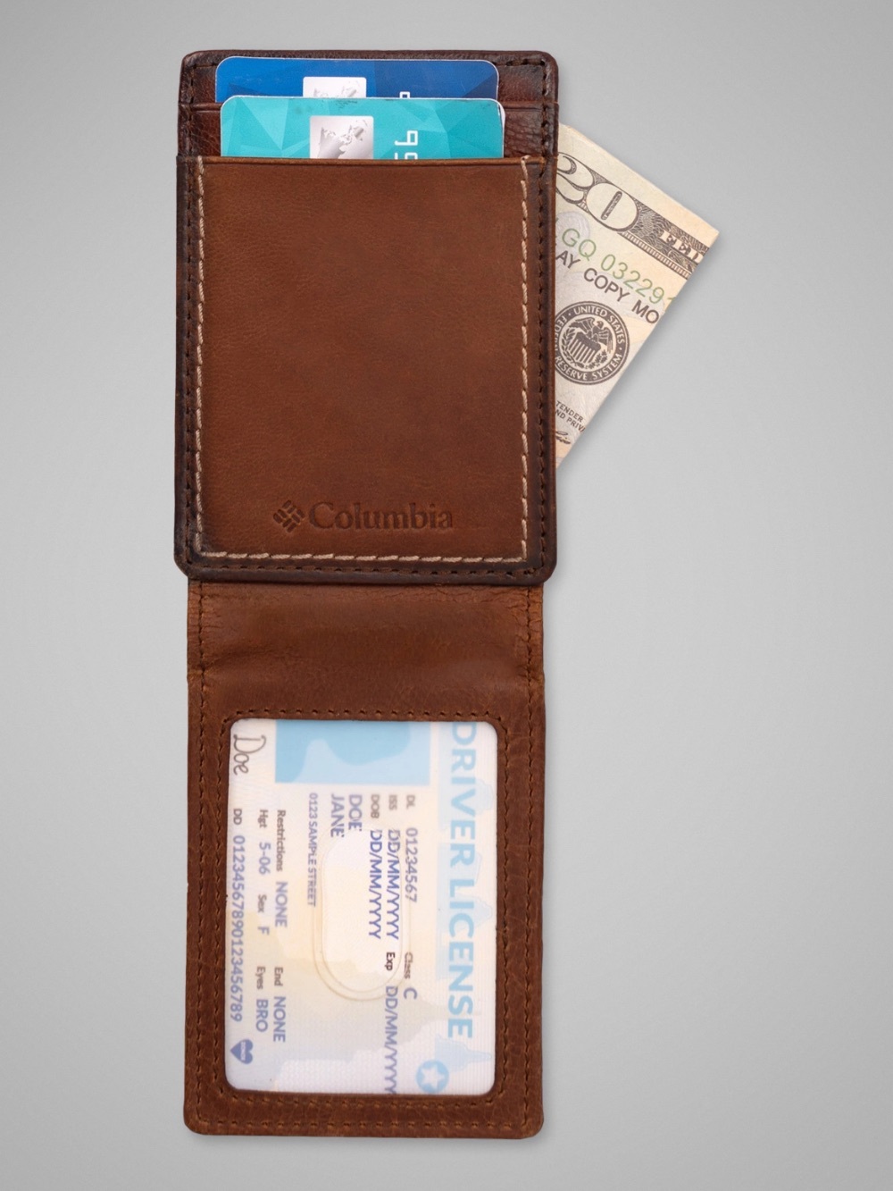 NEW! Columbia Men's Zion Park Front Pocket Wallet Slim Genuine Leather NWOT - Picture 4 of 5